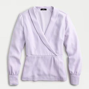 J. Crew Drapey Faux-Wrap Top in 365 Crepe - Size 4